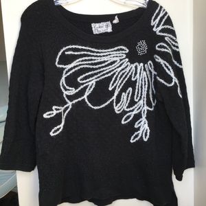 ANTHRO BLACK EMBROIDERED SHIRT